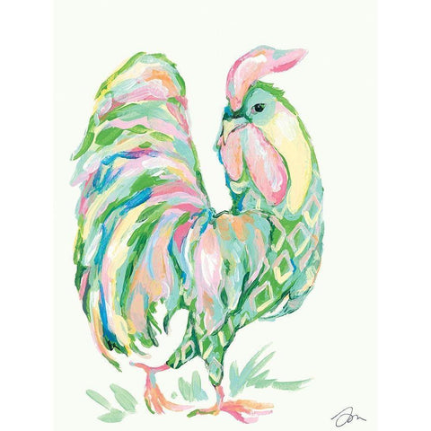 Struttin Black Modern Wood Framed Art Print by Mingo, Jessica