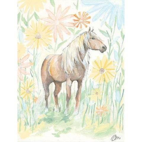 Daisy White Modern Wood Framed Art Print by Mingo, Jessica