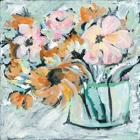 Meadow Flowers Black Modern Wood Framed Art Print by Mingo, Jessica