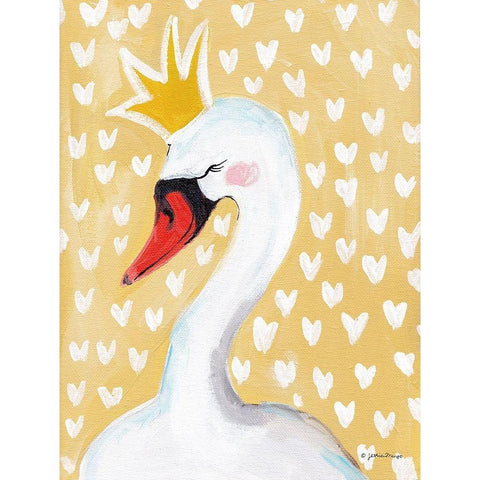 Princess Swan Black Modern Wood Framed Art Print with Double Matting by Mingo, Jessica