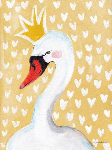 Princess Swan White Modern Wood Framed Art Print with Double Matting by Mingo, Jessica