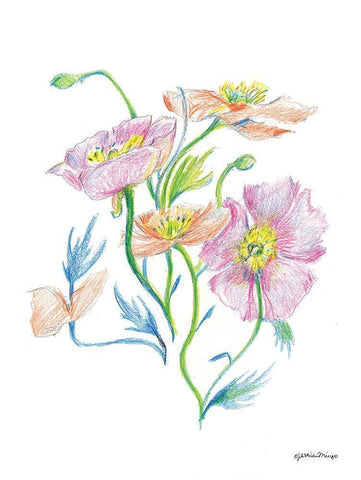 Floral Love     Black Ornate Wood Framed Art Print with Double Matting by Mingo, Jessica