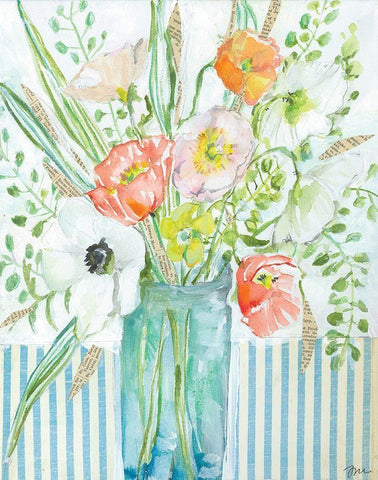 Janas Poppies Black Ornate Wood Framed Art Print with Double Matting by Mingo, Jessica