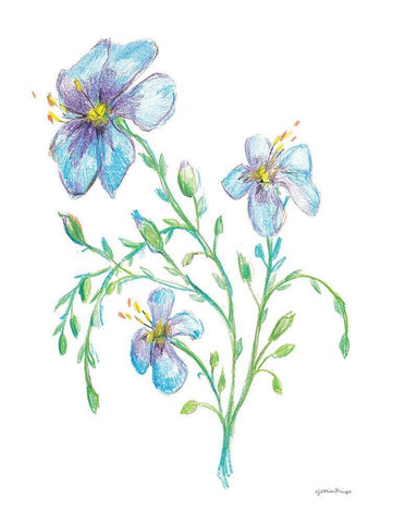 Wild Flax White Modern Wood Framed Art Print with Double Matting by Mingo, Jessica