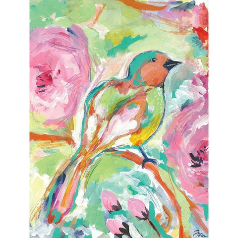 St. Vincents Birds 1 Black Modern Wood Framed Art Print with Double Matting by Mingo, Jessica
