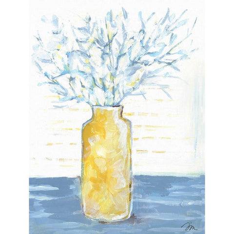 Blue Branches   White Modern Wood Framed Art Print by Mingo, Jessica