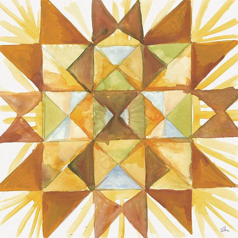 Summer Wheat Quilt Black Modern Wood Framed Art Print by Mingo, Jessica