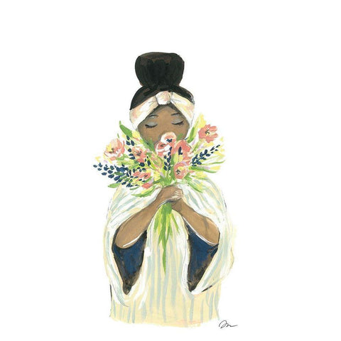 Fragrant Flowers White Modern Wood Framed Art Print by Mingo, Jessica