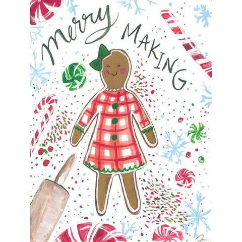 Merry Making White Modern Wood Framed Art Print by Mingo, Jessica