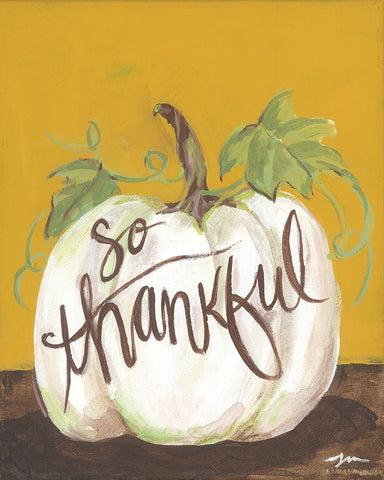 So Thankful White Modern Wood Framed Art Print with Double Matting by Mingo, Jessica