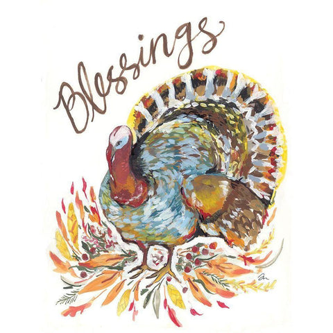 Blessings Turkey Black Modern Wood Framed Art Print with Double Matting by Mingo, Jessica