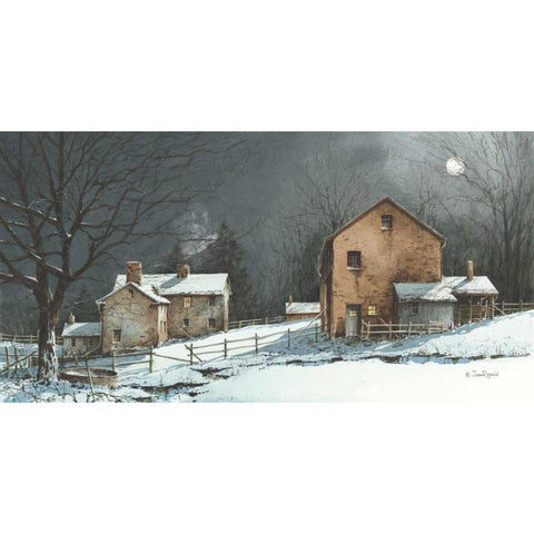 Silent Night Black Modern Wood Framed Art Print with Double Matting by Rossini, John