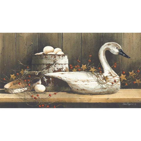 Country Charm White Modern Wood Framed Art Print by Rossini, John