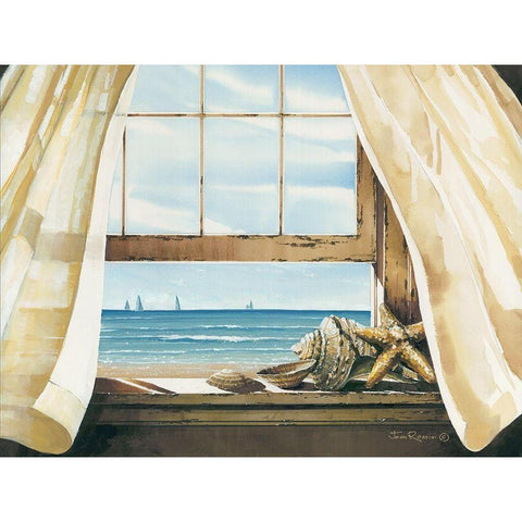 Beach Treasures Black Modern Wood Framed Art Print with Double Matting by Rossini, John