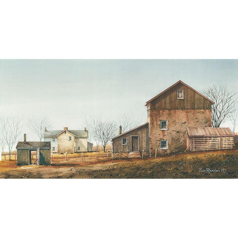 Farm Life Black Modern Wood Framed Art Print with Double Matting by Rossini, John