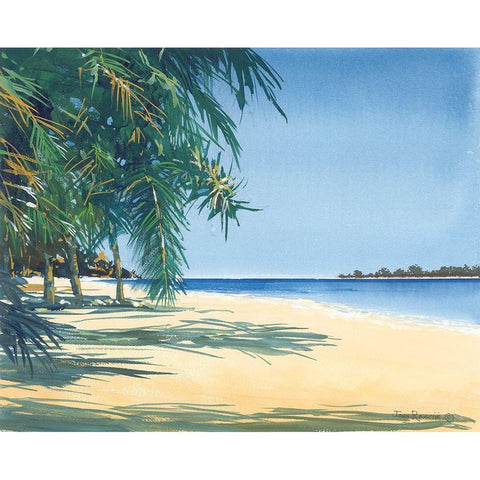 Tropic Solitude White Modern Wood Framed Art Print by Rossini, John