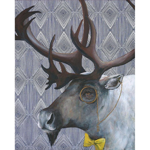Mr. Caribou Gold Ornate Wood Framed Art Print with Double Matting by Kamdon Kreations