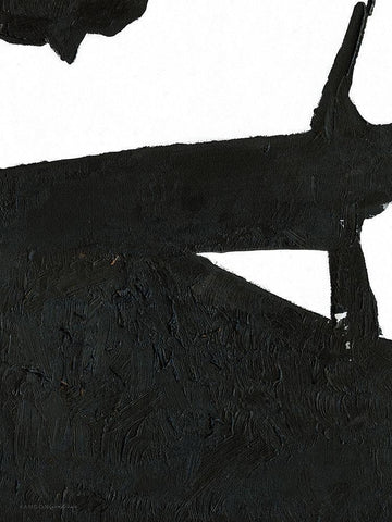 Black And White Abstract 3 White Modern Wood Framed Art Print with Double Matting by Kamdon Kreations