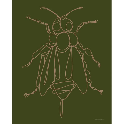 Bee Black Modern Wood Framed Art Print with Double Matting by Kamdon Kreations