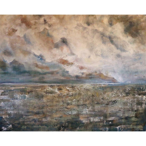 Ginger Clouds Gold Ornate Wood Framed Art Print with Double Matting by Kamdon Kreations