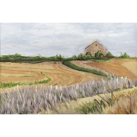 Golden Hour on the Farm Black Modern Wood Framed Art Print with Double Matting by Kamdon Kreations
