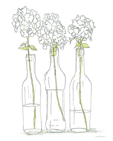 Mamas Garden Flowers White Modern Wood Framed Art Print with Double Matting by Kamdon Kreations