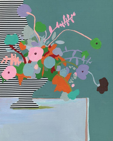 Wild Stripes Black Ornate Wood Framed Art Print with Double Matting by Kamdon Kreations