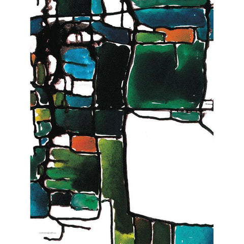 A Little Bit Mod Black Modern Wood Framed Art Print by Kamdon Kreations