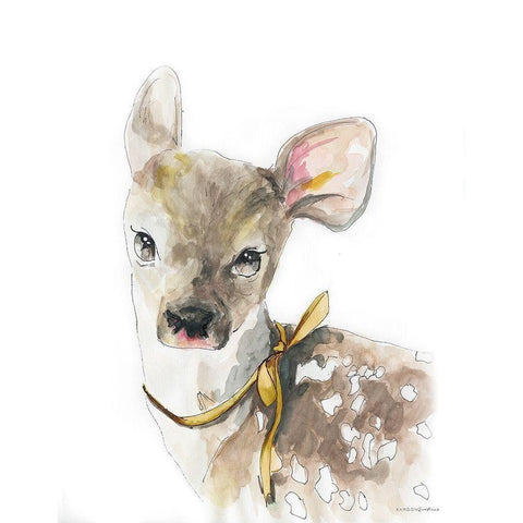 Marigold Doe Black Modern Wood Framed Art Print by Kamdon Kreations