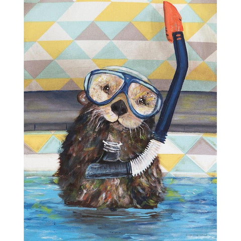 Scuba Training Gold Ornate Wood Framed Art Print with Double Matting by Kamdon Kreations