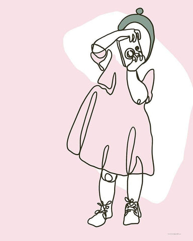 Toddler and Camera Black Ornate Wood Framed Art Print with Double Matting by Kamdon Kreations