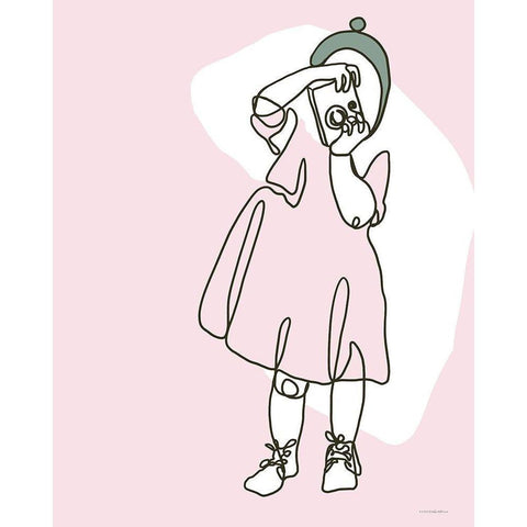 Toddler and Camera Gold Ornate Wood Framed Art Print with Double Matting by Kamdon Kreations