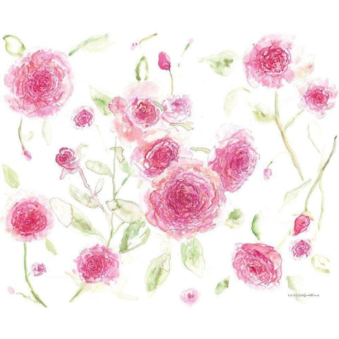 Pink Poises White Modern Wood Framed Art Print by Kamdon Kreations