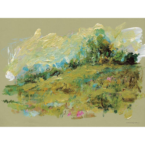 Spring Meadow Black Modern Wood Framed Art Print with Double Matting by Kamdon Kreations