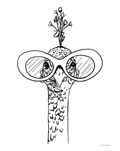 A Little Peacocky I White Modern Wood Framed Art Print with Double Matting by Kamdon Kreations