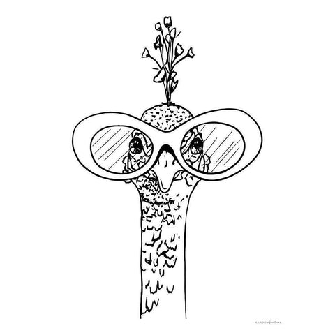 A Little Peacocky I White Modern Wood Framed Art Print by Kamdon Kreations