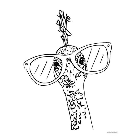 A Little Peacocky II Black Modern Wood Framed Art Print with Double Matting by Kamdon Kreations