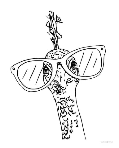 A Little Peacocky II White Modern Wood Framed Art Print with Double Matting by Kamdon Kreations