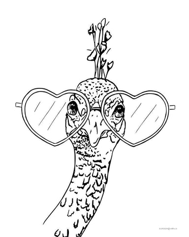 A Little Peacocky III Black Ornate Wood Framed Art Print with Double Matting by Kamdon Kreations