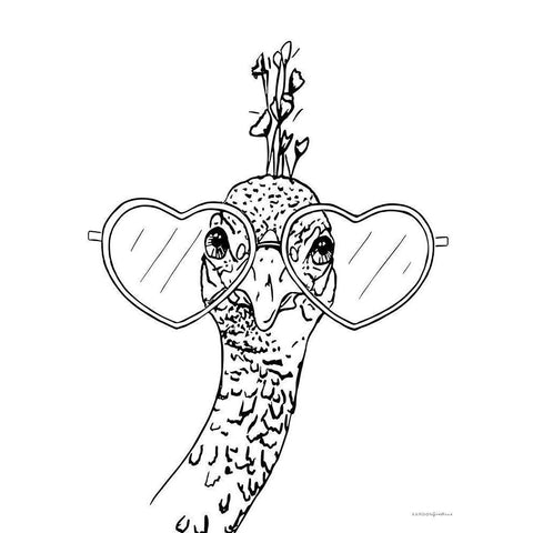 A Little Peacocky III Black Modern Wood Framed Art Print with Double Matting by Kamdon Kreations