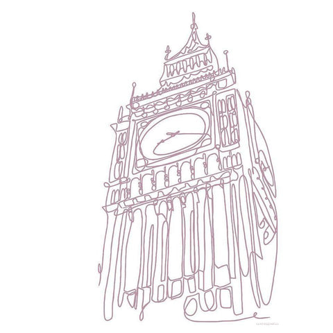 Big Ben White Modern Wood Framed Art Print by Kamdon Kreations