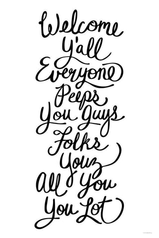 Welcome Yall Black Ornate Wood Framed Art Print with Double Matting by Kamdon Kreations