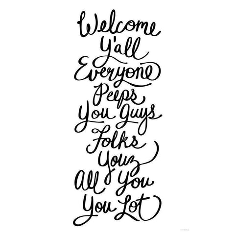 Welcome Yall Black Modern Wood Framed Art Print by Kamdon Kreations