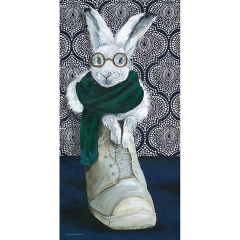 Bunny Boots 2 Black Modern Wood Framed Art Print by Kamdon Kreations