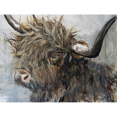 Sweet Cow Gold Ornate Wood Framed Art Print with Double Matting by Kamdon Kreations