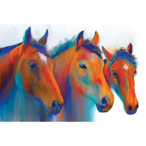 Painted Ponies    Black Modern Wood Framed Art Print by Kamdon Kreations
