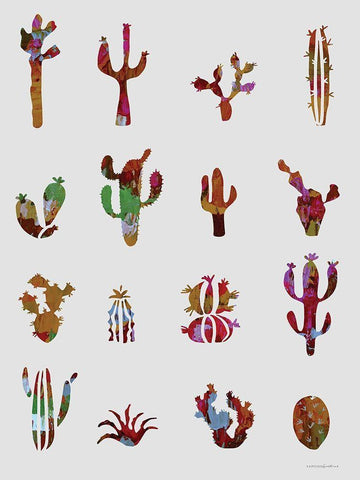 Prickly White Modern Wood Framed Art Print with Double Matting by Kamdon Kreations