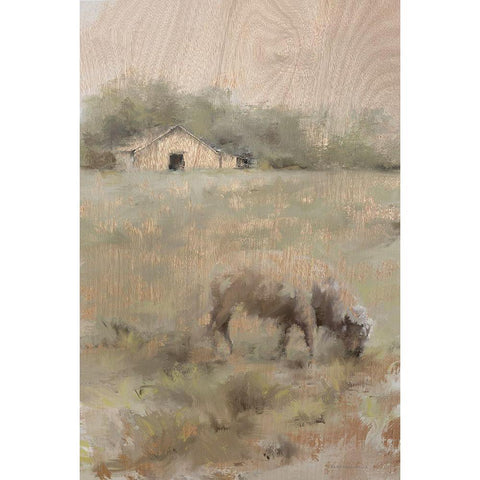 The Front Pasture White Modern Wood Framed Art Print by Kamdon Kreations