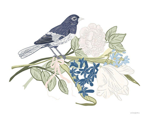 Fresh Bouquet White Modern Wood Framed Art Print with Double Matting by Kamdon Kreations