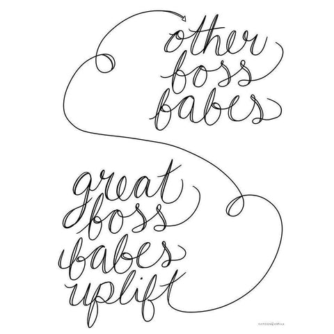 Great Boss Babes Uplift Gold Ornate Wood Framed Art Print with Double Matting by Kamdon Kreations